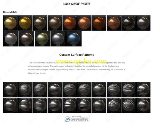 4K分辨率各类金属C4D纹理贴图VRay预设合集的图片2