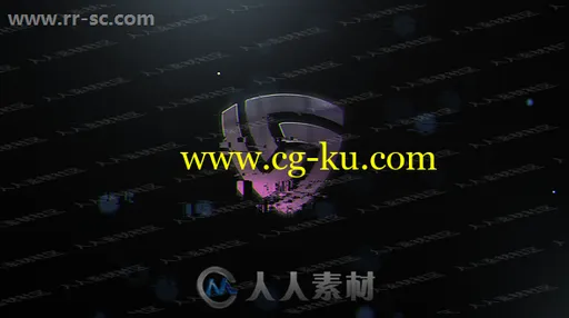 故障闪烁金属质感logo动画演绎AE模板的图片1