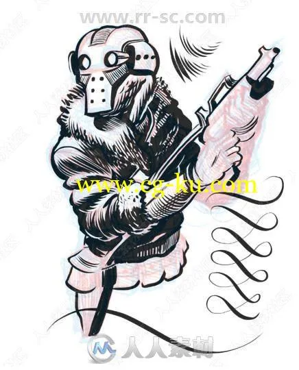 Photoshop Inking Brush水墨模拟PS笔刷笔触预设的图片2