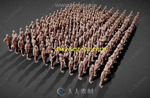 192组低模姿态各异人群3D模型合集的图片3