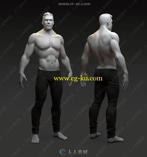 Zbrush超级英雄男性角色雕刻3D模型的图片1