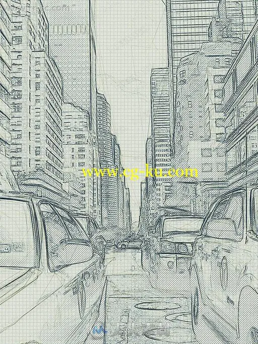 四合一水墨晕染涂抹漫画素描风格艺术特效PS动作的图片3