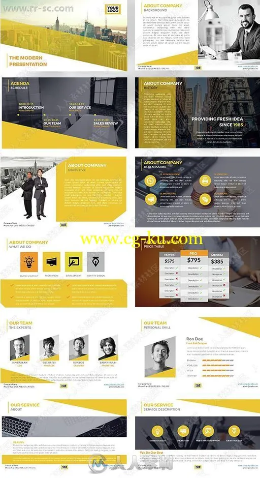 现代企业专业商务数据PPT模版Modern Bright Presentation的图片3