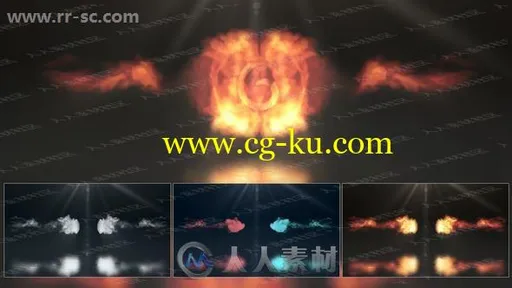 多种颜色烟雾对撞冲击logo动画演绎AE模板的图片1