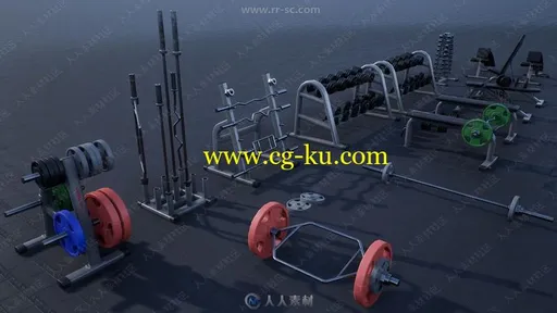健身健美器材器械3D模型合集的图片1