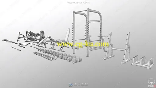 健身健美器材器械3D模型合集的图片2
