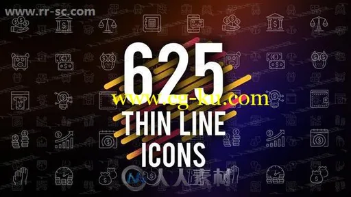625组细线绘画小图标创意设计AE模版的图片1