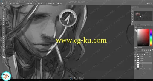 角色头部面部光线照明数字绘画实例训练视频教程的图片2