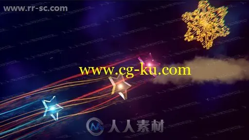 可爱彩色灯光小星星线条流转logo动画演绎AE模板的图片1