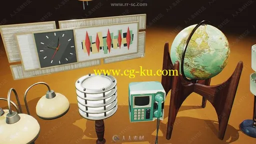 复古风格室内装饰小物件3D模型合集的图片3