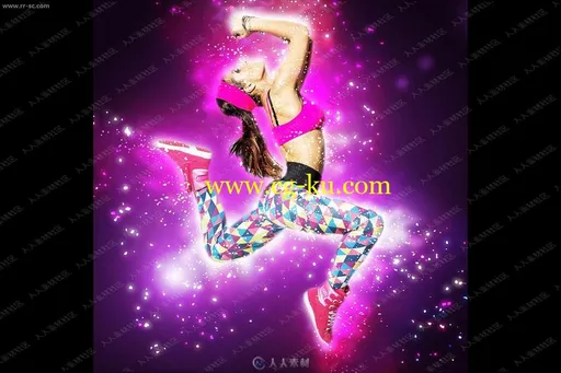 多彩活力光晕涂抹绘画粒子艺术特效PS动作的图片2