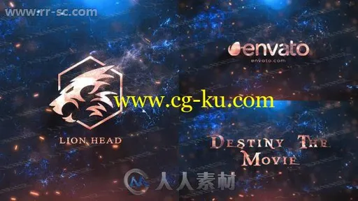 超酷星火粒子飘扬电影开场影视片头AE模版的图片1