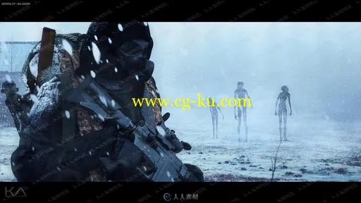 大雪天气场景环境漫反射阴影渲染3D模型的图片2