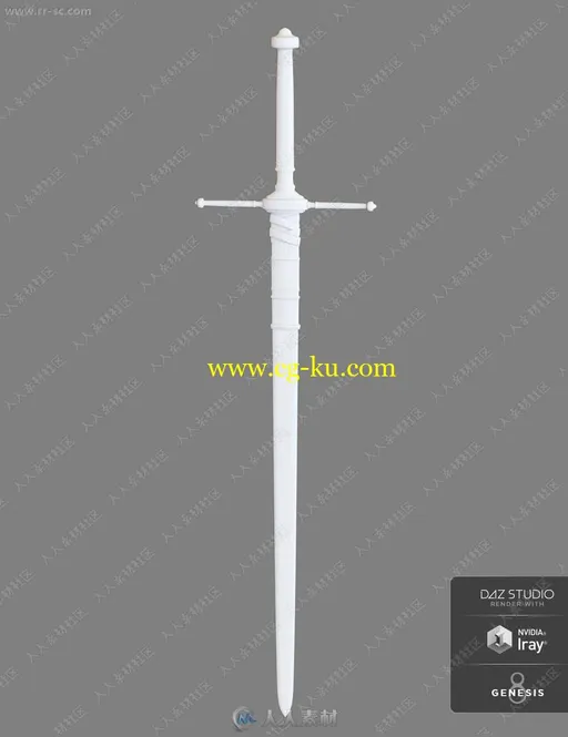 多组不同材质战士披风套装及佩剑3D模型的图片2