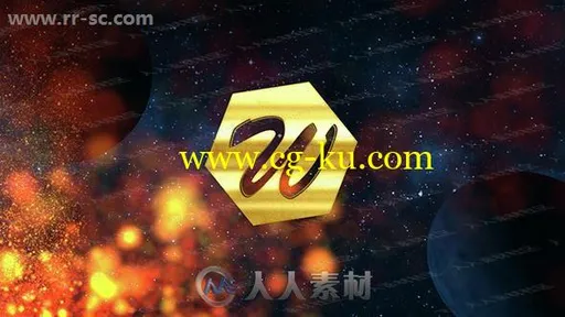 华丽金鹰翱翔粒子金属标志logo动画演绎AE模板的图片1