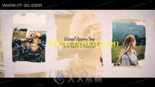 复古泛黄阳光笔刷晕染特效相册动画AE模版的图片1