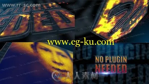 震撼电影开幕燃烧效果logo动画演绎AE模板的图片1