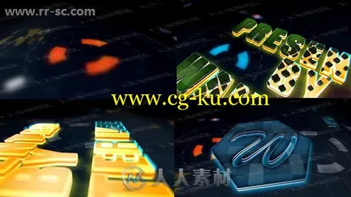 科技感延伸文字效果展示动画AE模版的图片1
