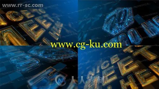 高科技芯片线条流走logo动画演绎AE模板的图片1
