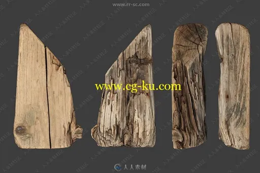 木头木板木棍木桩等木质物3D模型与贴图合集的图片1