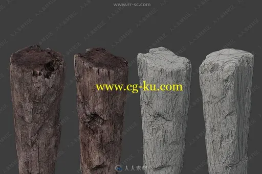 木头木板木棍木桩等木质物3D模型与贴图合集的图片2