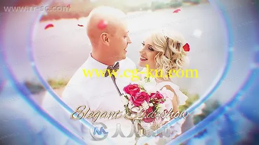 唯美浪漫爱心花瓣婚礼相册动画AE模版的图片1