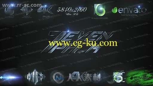 七组光泽金属感烟雾失帧闪烁效果logo动画演绎AE模板的图片1