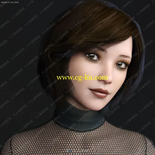 漂亮精致小巧五官女孩多组服装造型3D模型的图片2