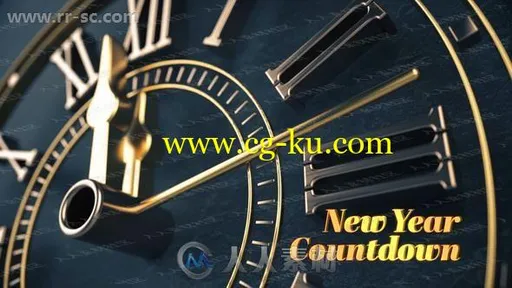 华丽新年金色表盘倒计时节日庆典AE模版的图片1