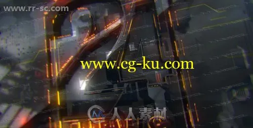 超酷现代科技感暗线流动logo动画演绎AE模板的图片1
