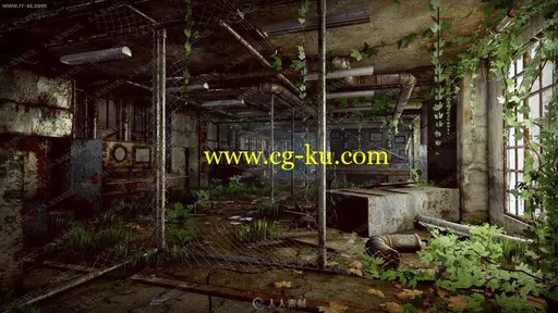 绿植荒废火车工厂车间整体环境UE4游戏素材资源的图片3