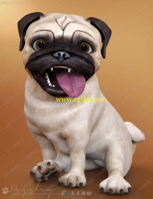 多组有趣表情姿势沙皮狗3D模型的图片1