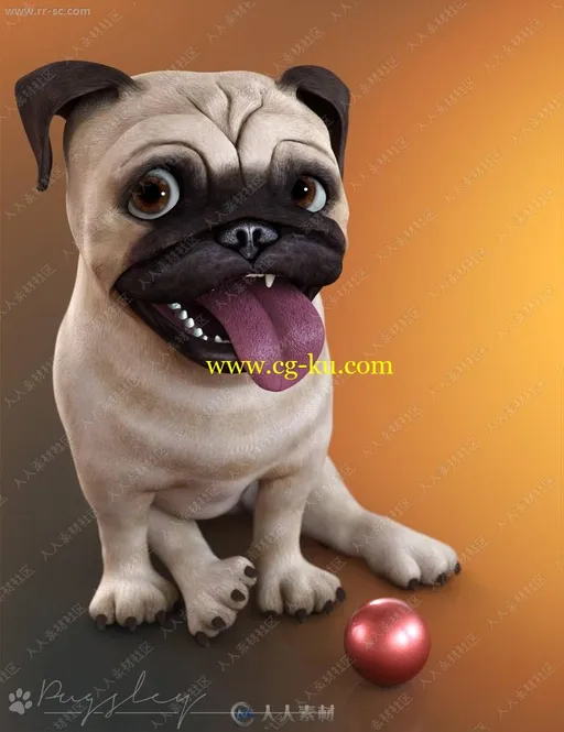 多组有趣表情姿势沙皮狗3D模型的图片3