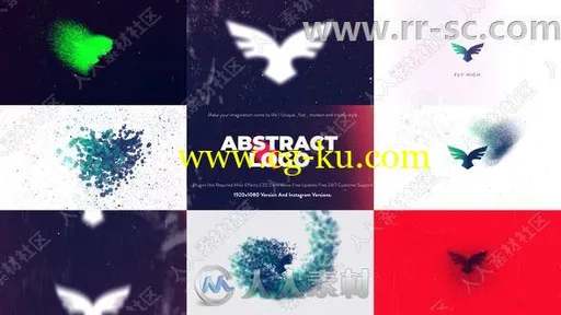 超酷多组彩色粉碎泼洒logo动画演绎AE模板的图片1