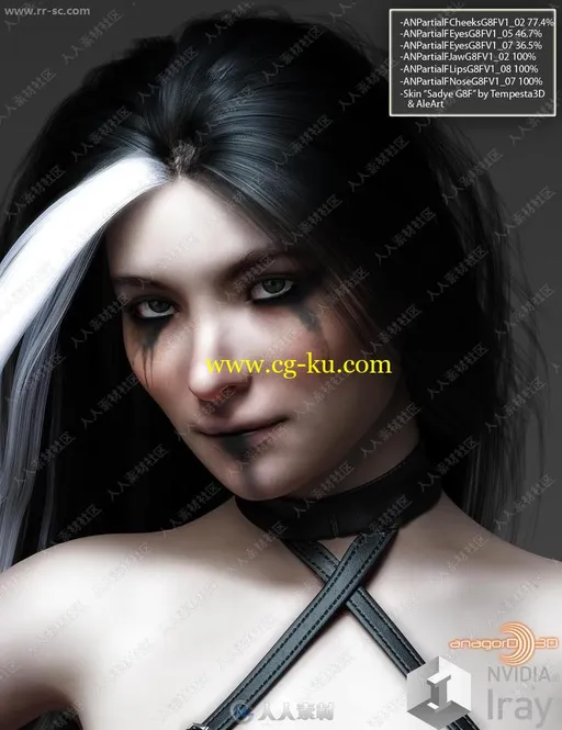 多组妆容造型面部形态成熟女性3D模型的图片2