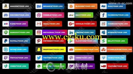 30多组社交软件简洁下横栏动画AE模板的图片1