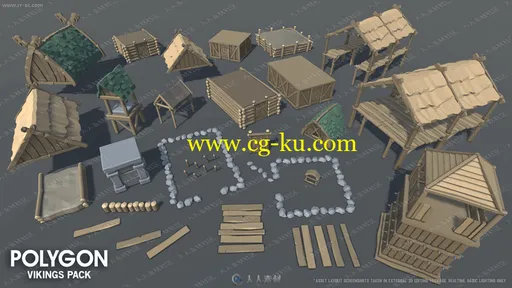 模块化冬季村庄部落环境3D模型UE4游戏素材资源的图片2