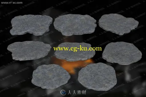 8组平面大型洞穴岩石板3D模型的图片5