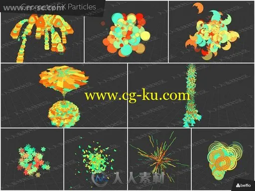 300组几何卡通多彩凌乱精灵效果粒子系统Unity游戏素材资源的图片2