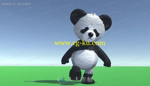 超萌可爱动画动作熊猫泰迪熊娃娃3D模型Unity游戏素材资源的图片1
