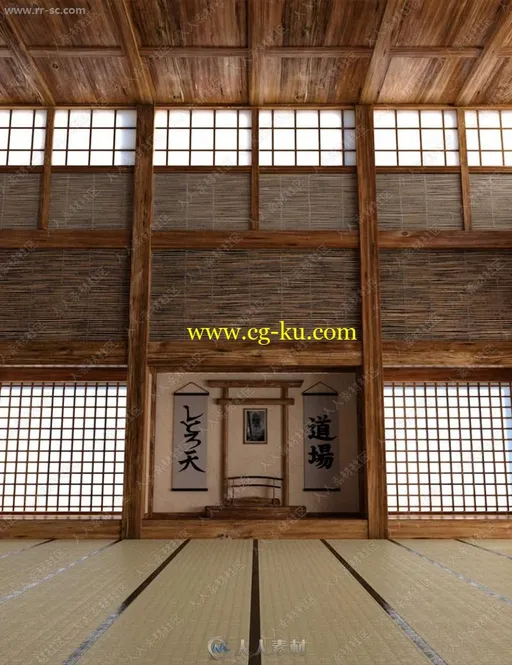 日本单刀武士训练馆场地3D模型的图片1