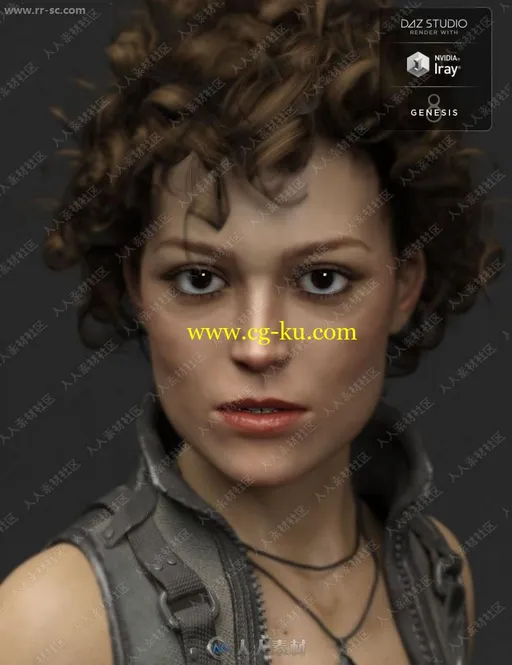 中年英气气质女性战斗造型3D模型的图片1