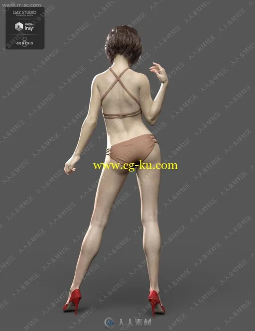 中年英气气质女性战斗造型3D模型的图片2