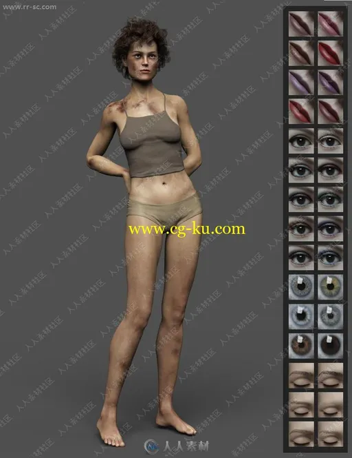 中年英气气质女性战斗造型3D模型的图片3