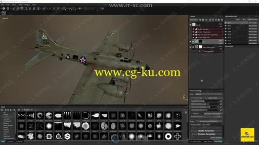 Maya与Substance Painter飞机模型与纹理制作视频教程的图片3