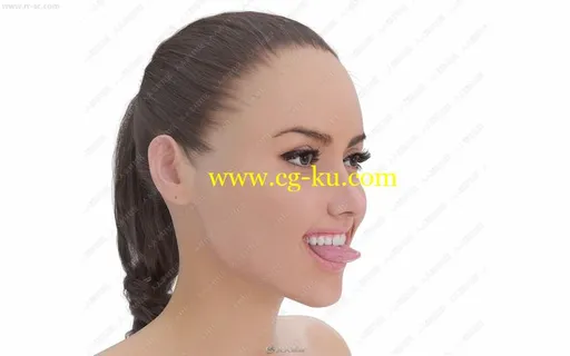高品质逼真完整全身女性人体3D模型的图片3