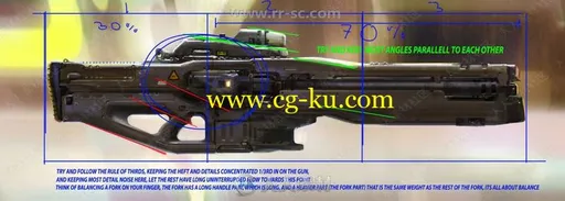 未来派游戏武器机枪数字绘画视频教程的图片1