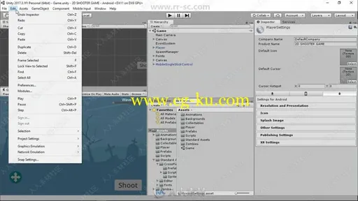 Unity二维2D射击游戏实例制作视频教程的图片3