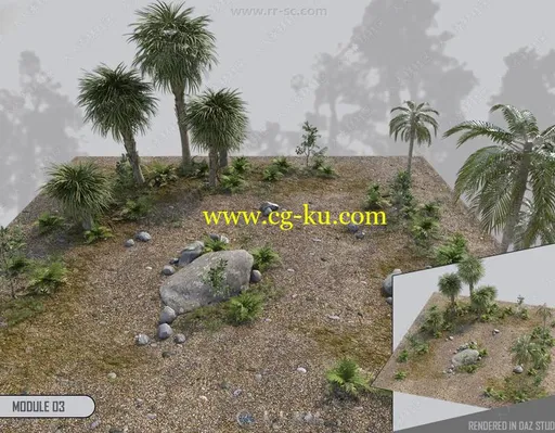 白垩纪恐龙森林生活场景3D模型合集的图片3