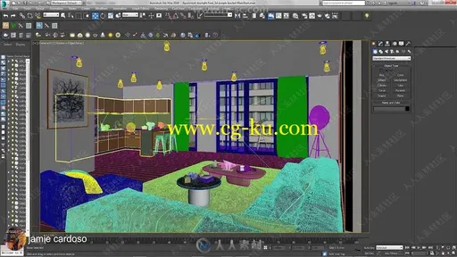 3dsmax三维室内场景人物添加制作视频教程的图片1